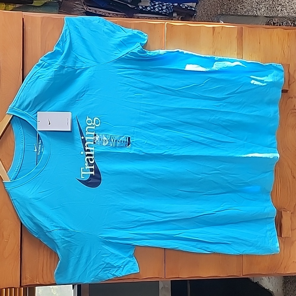 Nike: Dri-Fit Swoosh "Training" Graphic T-Shirt, Teal,  Men's 2XL